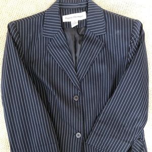 Navy blue and light blue pinstripe blazer